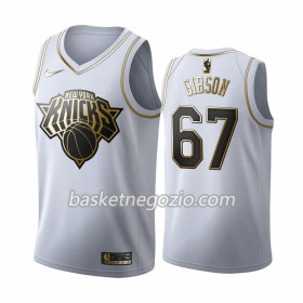 Canotte Uomo New York Knicks Taj Gibson 67 2019-20 Nike Bianco Golden Edition Swingman